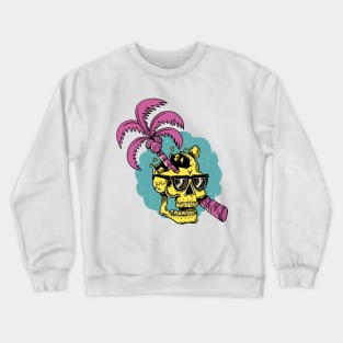 Skull Palm Tree Sumer Vibes Crewneck Sweatshirt